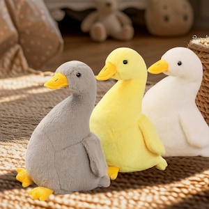Yellow Duck Plush Toy, Soft Stuffed Animal, Cute Cartoon Plushie, Goose Doll, Gift for Kids or Girls