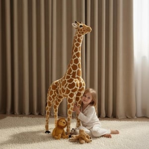 Peluche gigante de jirafa: un peluche suave y tierno. imagen 2