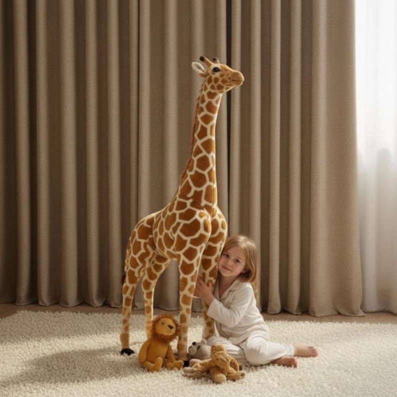 Peluche gigante de jirafa: un peluche suave y tierno. imagen 2