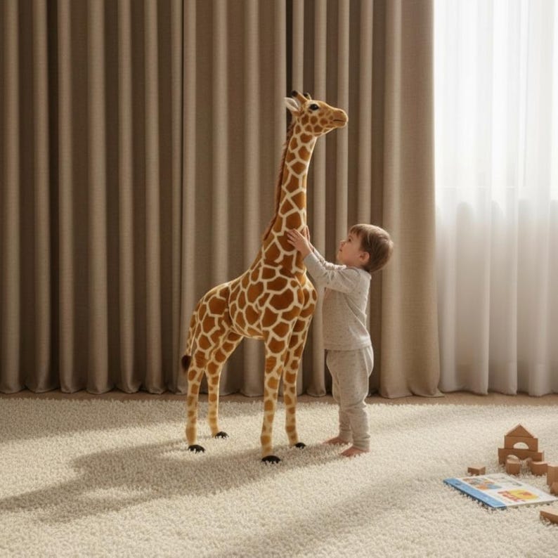 Peluche gigante de jirafa: un peluche suave y tierno. imagen 1