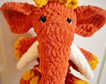 Mammoth Stuffie - READY to Ship - Plushie - Age 3+ Toy - Crocheted Keepsake