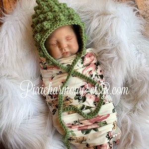 Baby Bonnet READY to SHIP Baby Winter Hat Newborn Photo Prop Bobble Hat image 6