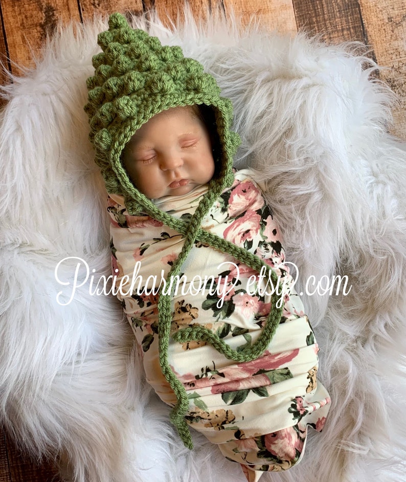 Baby Bonnet READY to SHIP Baby Winter Hat Newborn Photo Prop Bobble Hat image 6