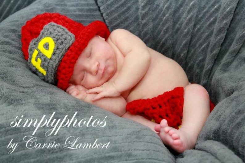 Newborn Photo Prop POLICEMAN or FIREMAN or Sheriff Baby Boy Girl Hat and Cape Or Diaper Cover Doll Clothes Made to Order image 6