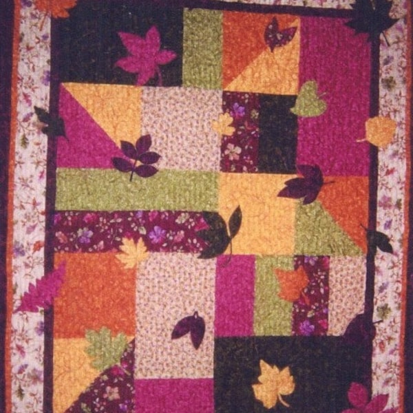 PATTERN PDF - Quilt - Wall Art - Throw - Baby Quilt - Leaves - Autumn