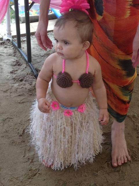 Baby Girl or Toddler Hawaiian HULA Dancer Island Photo Prop Grass Skirt  Coconut Bra and Flower Headband Made to Order PLAN Ahead -  Canada
