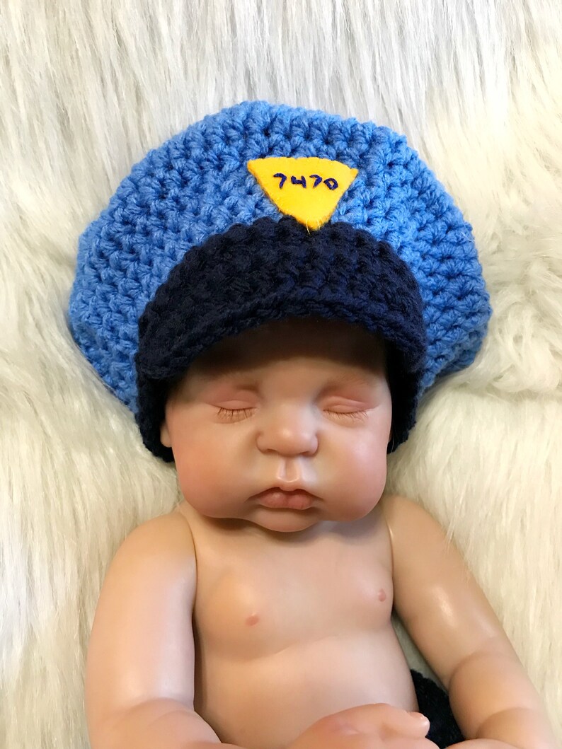 Newborn Photo Prop POLICEMAN or FIREMAN or Sheriff Baby Boy Girl Hat and Cape Or Diaper Cover Doll Clothes Made to Order image 9