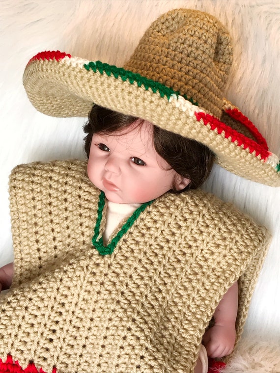 Baby Sombrero and Poncho Photo Prop 