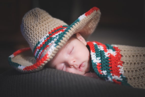 Baby Sombrero and Poncho Photo Prop 