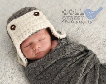 Baby Lumberjack Hat - Logger Hat - Newborn to 3 Months - ANY Color - Outdoorsman Hat - Crochet Photo Prop