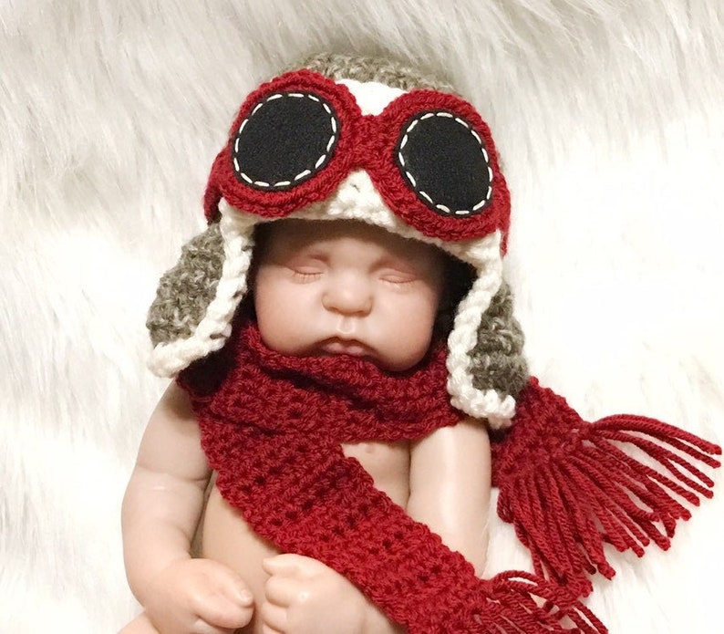 Newborn Baby Boy or Girl Aviator Hat W Goggles and Diaper Fly Etsy