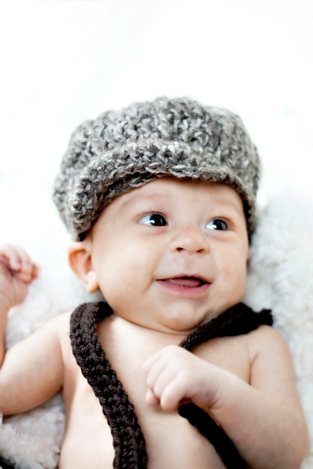 Baby BOY Hat Set 3 Piece Newsboy Hat Bow Tie and Diaper Etsy