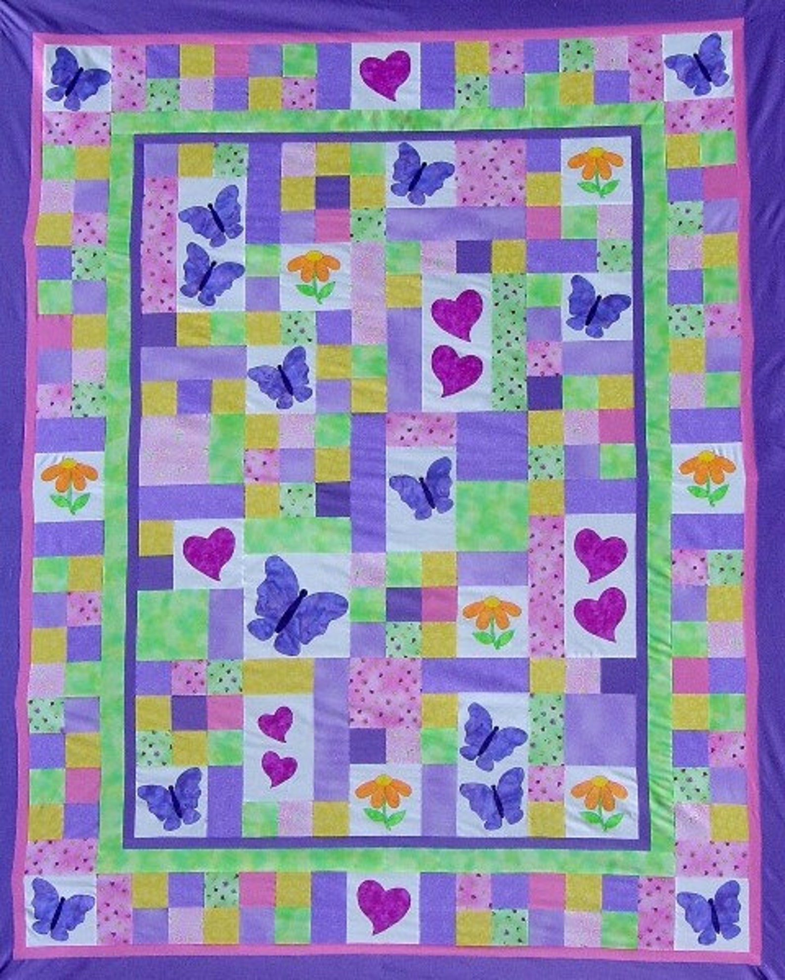 TWIN Quilt PATTERN PDF Twin Size Bed Quilt Child Girl Etsy