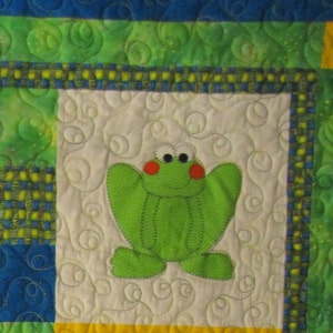 PATTERN PDF Baby Quilt child throw quilt frog dragonfly boy girl image 3