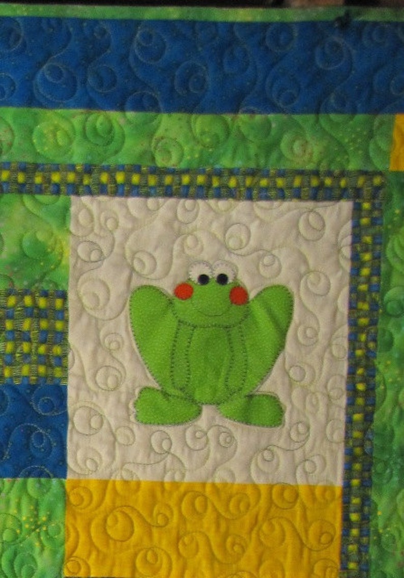 PATTERN PDF Baby Quilt child throw quilt frog dragonfly boy girl image 3