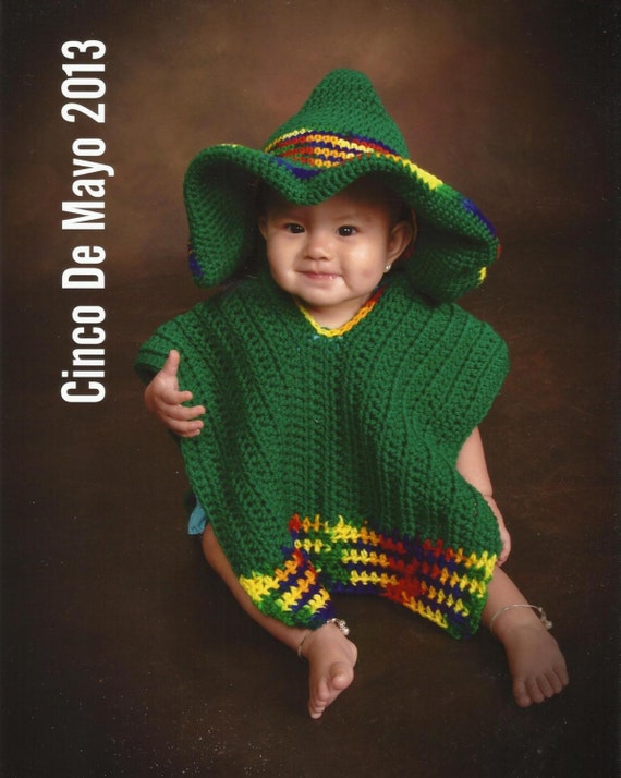 Baby Sombrero and Poncho Photo Prop 
