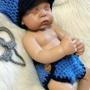 Newborn Photo Prop POLICEMAN or FIREMAN or Sheriff Baby Boy Girl Hat and Cape Or Diaper Cover Doll Clothes Made to Order image 7