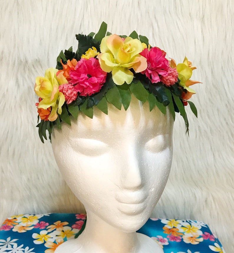 HAWAIIAN Headband Tieback Headdress ONE Size Fits All Luau Etsy