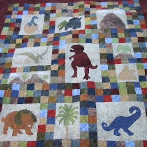 Dinosaur Quilt PATTERN Dinosaurs on Chloe Lane Baby Quilt Throw Quilt Wall Art PDF Boys Children image 2