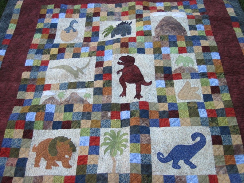 Dinosaur Quilt PATTERN Dinosaurs on Chloe Lane Baby Quilt Throw Quilt Wall Art PDF Boys Children image 2