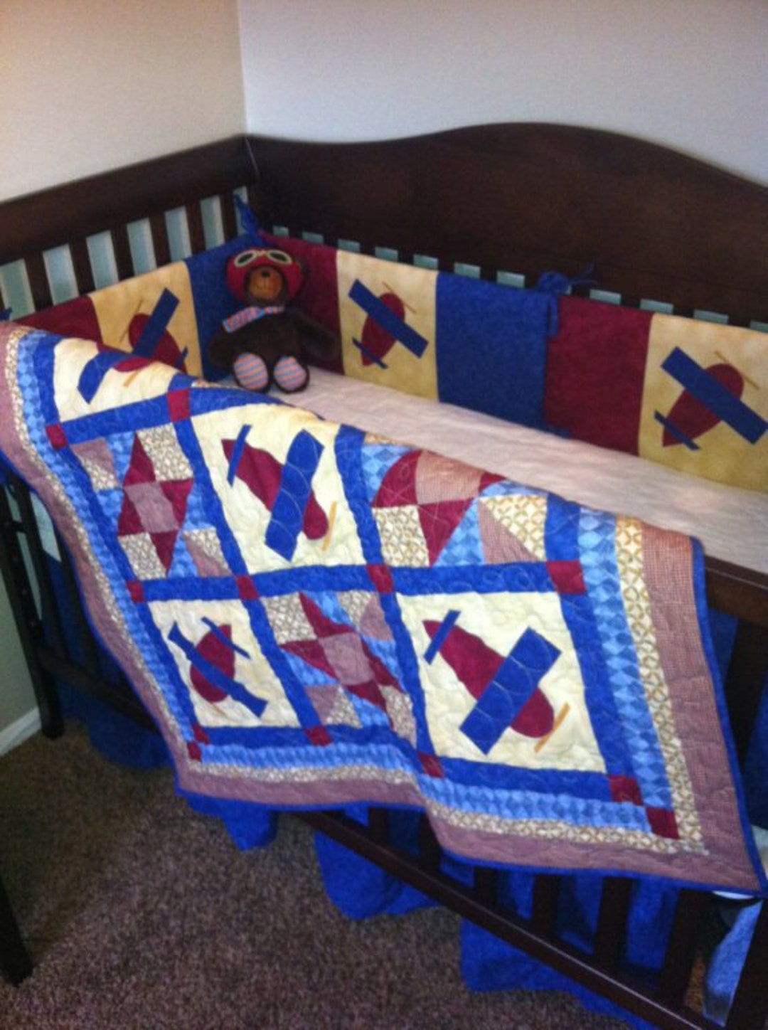Airplane Baby Quilt PATTERN - PDF - Boy or Girl - Throw Quilt - EASY - Etsy