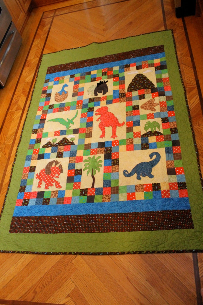 Dinosaur Quilt PATTERN Dinosaurs on Chloe Lane Baby Quilt Throw Quilt Wall Art PDF Boys Children image 4
