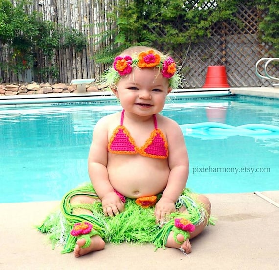 Disfraz hawaiana online bebe niña