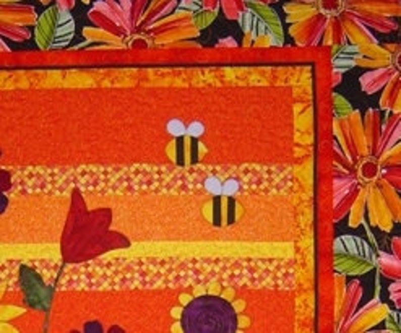 QUILT PATTERN - Ants - Flowers - PDF Bright Quilt Flowers and Ants ...