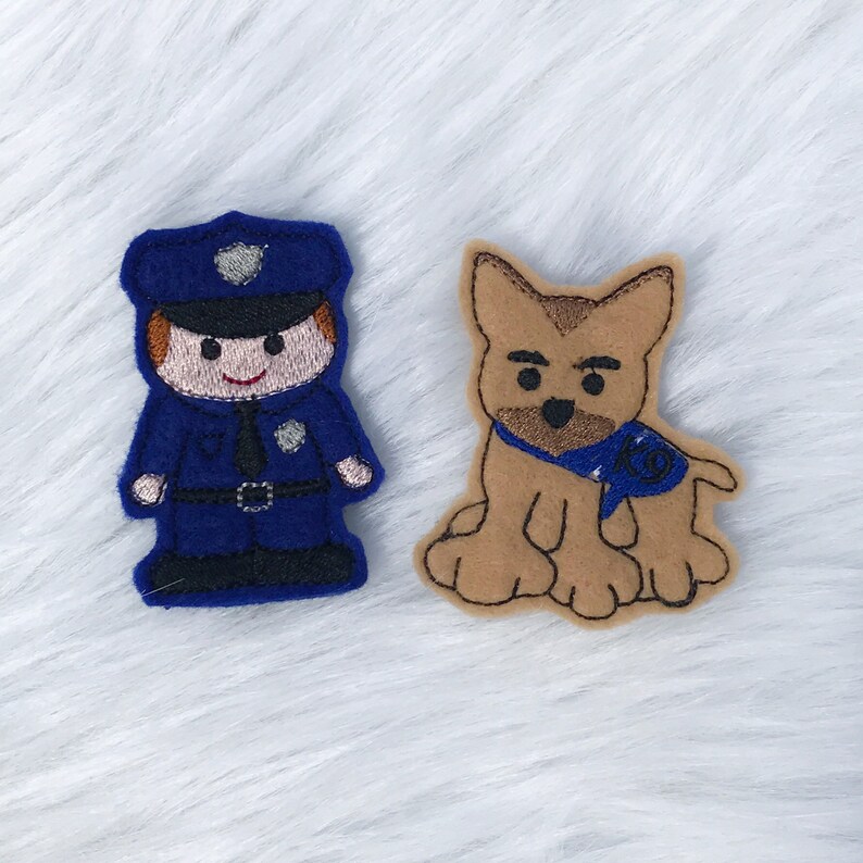 POLICE Finger Puppets w Pocket Carrier Nursery Children Etsy