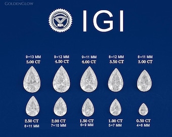 IGI-gecertificeerde peervormige, in het laboratorium gekweekte diamant | Losse diamant voor het maken van sieraden (0,50-5,00 karaat)