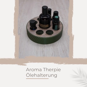Ronde houder voor etherische oliën | Combinatiehouder voor 5 ml, 10 ml en 15 ml oliën + 115 ml fles, bijvoorbeeld van doTERRA of Young Living.