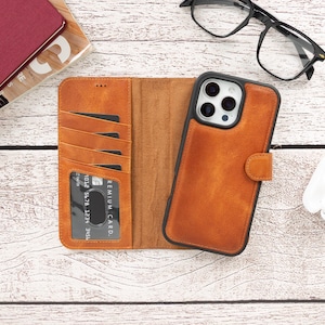 Funda tipo cartera para iPhone 16 Pro Max, funda para iPhone 16 Pro, funda para iPhone 16+, funda de piel MagSafe para iPhone 16, bloqueador RFID, regalo personalizado hecho a mano