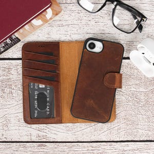 Étui pour iPhone 16E, portefeuille en cuir pour iPhone 16E, coque personnalisée pour iPhone 16E, bloqueur RFID, carte pour iPhone 16E, étui MagSafe pour iPhone 16E, cadeau