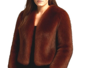 Frauen Echt Nerz Pelzmantel: Elegante Braune Winterjacke