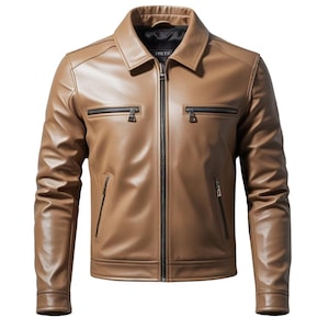Blouson en cuir d'agneau véritable pour homme fait main | Vêtements d'extérieur classiques de style motard | Cuir véritable | Streetwear décontractée | Veste tendance pour hommes