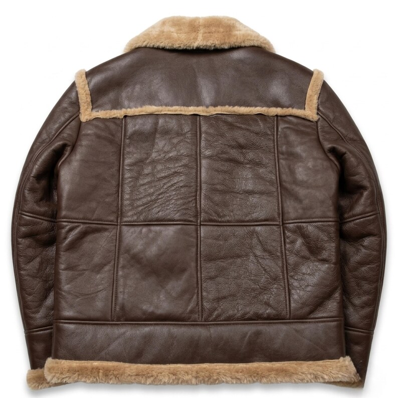 Lederjacke für Herren | Lederjacke aus Shearling-Leder | Bomberjacke aus echtem Schaffell | Winter-Fliegerjacke Bild 2