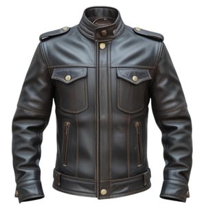 Classic Brown Leather Jacket | Vintage Military Aviator Leather Jacket for Men | Distressed Brown Bomber Coat | Rugged Handmade Outerwear