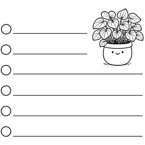 Fichas imprimibles de la planta Peperomia – 8 diseños – Descarga digital – Lista de tareas con arte lineal – Tamaño 3x5 y carta – Papelería para amantes de las plantas