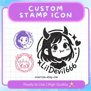 OC Stamp Icon | Chibi Art Commission for Streamers | Cute Digital Badge | Vtuber Discord Profile Picture | Original Character Art PFP