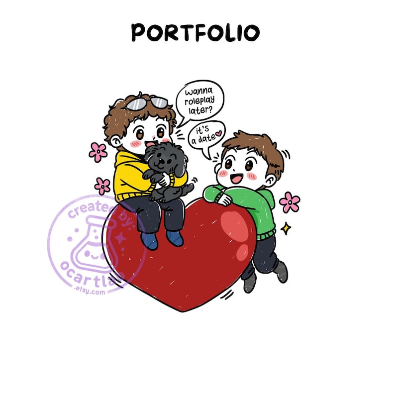 Yumeship Comfort Character Commission | Personalized Anime Couple Art | Doodle Portrait Drawing image 14