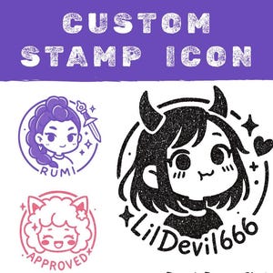 Chibi Art Commission: Custom OC Stamp Icon for Streamers (Digital Download PNG File)