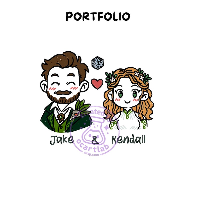 dnd couple doodle yumeship illustration