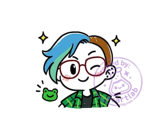 Foto de perfil personalizada estilo doodle / Avatar digital PNG / Foto de perfil chibi adorable / Comisión para streamers y VTubers