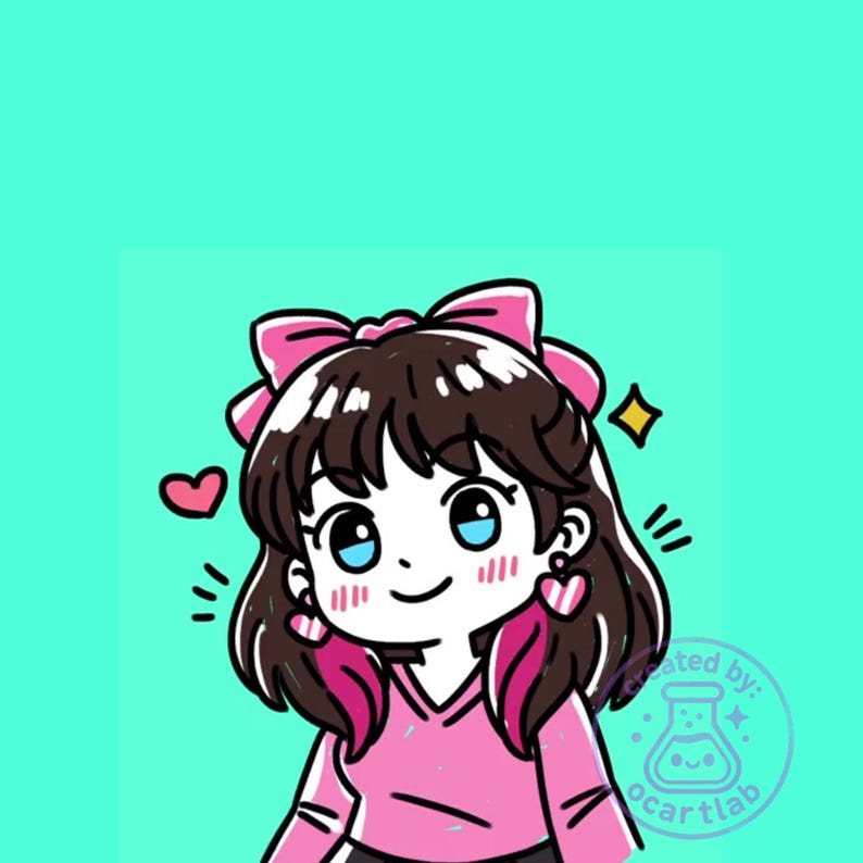 Custom Doodle PNGTuber Model Anime Chibi Avatar for Twitch Discord Streamers Vtuber Commission 4 PNG