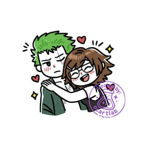 Yumeship Comfort Character Commission | Personalized Anime Couple Art | Doodle Portrait Drawing