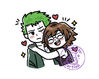 Yumeship Comfort Character Commission | Personalized Anime Couple Art | Doodle Portrait Drawing