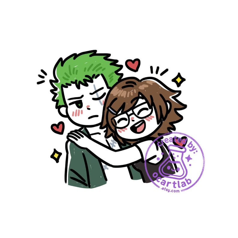 Yumeship Comfort Character Commission | Personalized Anime Couple Art | Doodle Portrait Drawing image 1