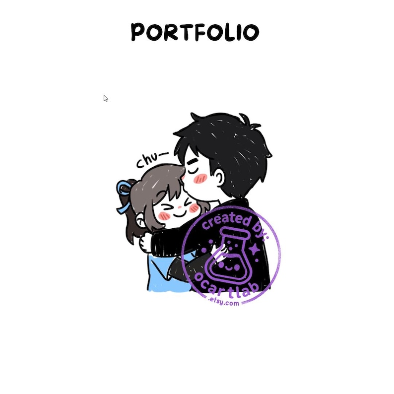 Custom Yumeship Commission | Personalized Anime Couple Art | Doodle Portrait Drawing