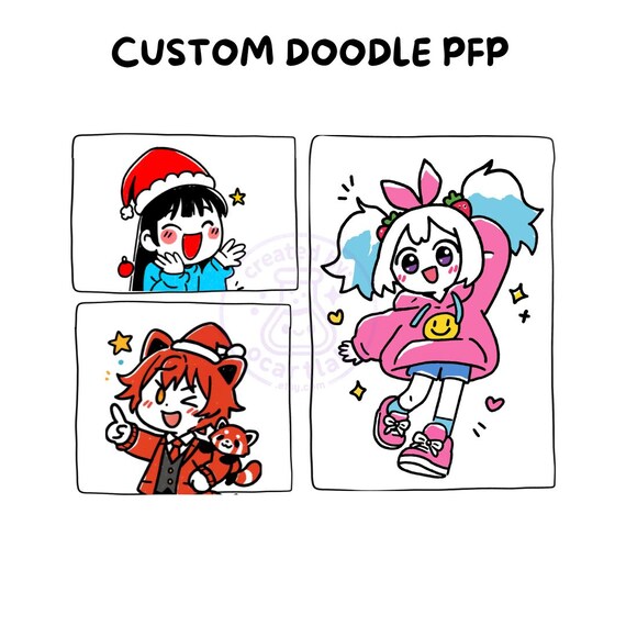 Custom Doodle PFP | Digital PNG Avatar | Cute Chibi Profile Picture | Streamer & VTuber Commission
