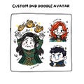 Custom DnD Character Commission Fantasy Doodle Art | RPG Character Portrait | Original Character Drawing | PFP Doodle Art product logo